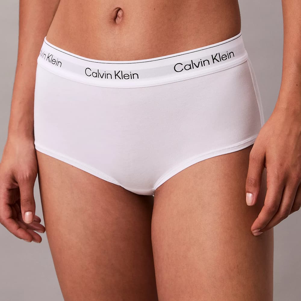 Calvin Klein Icon Cotton Modal Boyshort Panties White Front