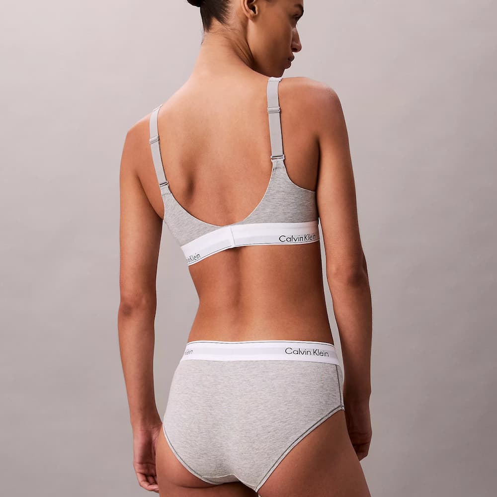 Calvin Klein Icon Cotton Modal Lift Bralette Grey Heather Back