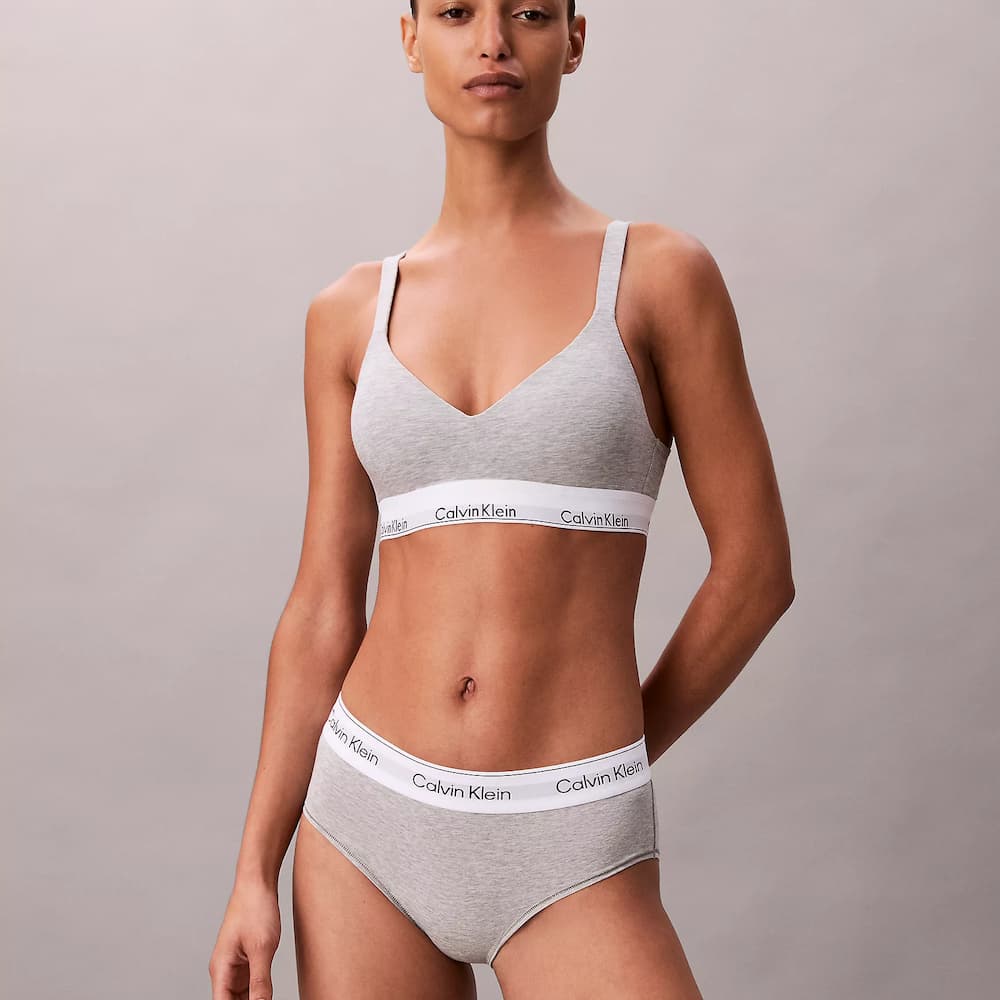 Calvin Klein Icon Cotton Modal Lift Bralette Grey Heather Model