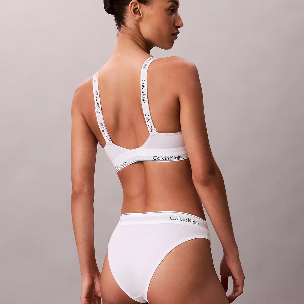 Calvin Klein Icon Cotton Modal Lightly Lined Bralette White Back