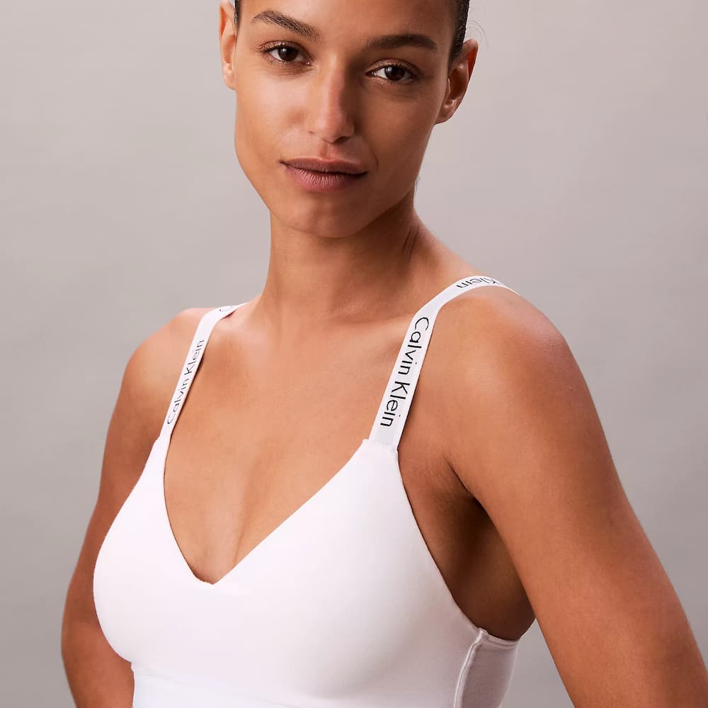 Calvin Klein Icon Cotton Modal Lightly Lined Bralette White Model Front