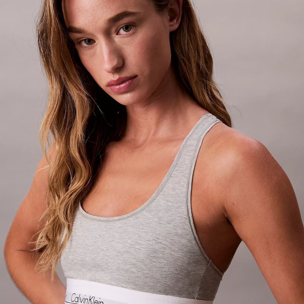 Calvin Klein Icon Cotton Modal Unlined Bra Grey
