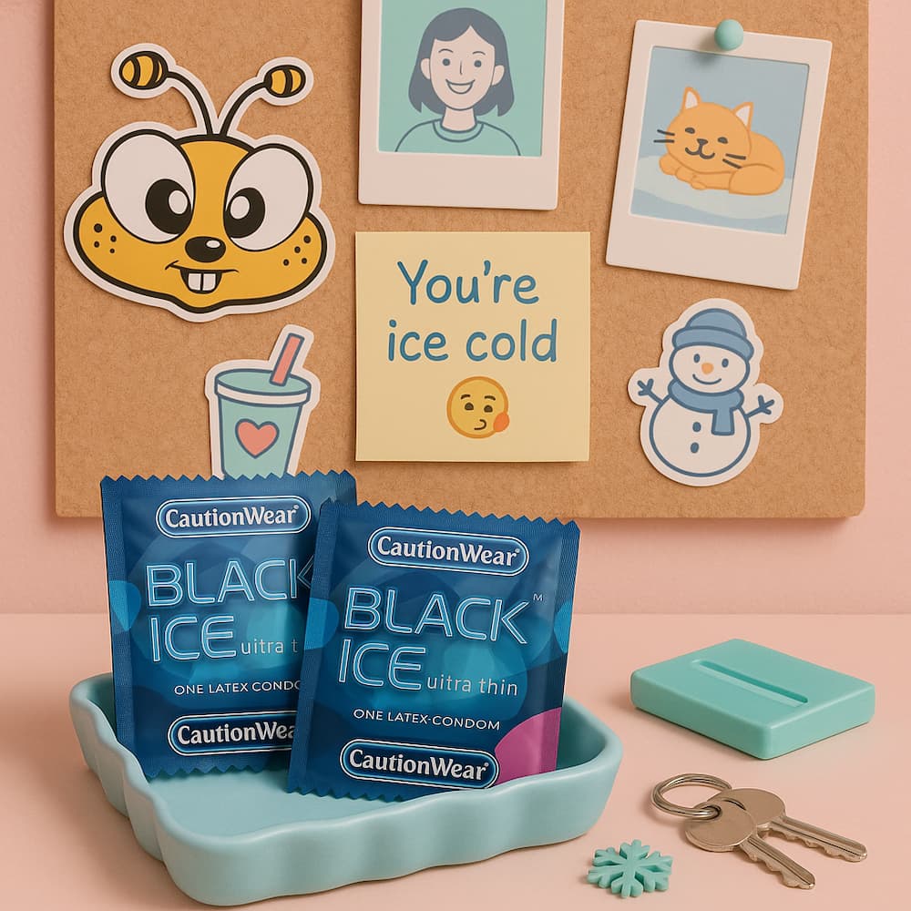 Caution Wear Black Ice Condoms