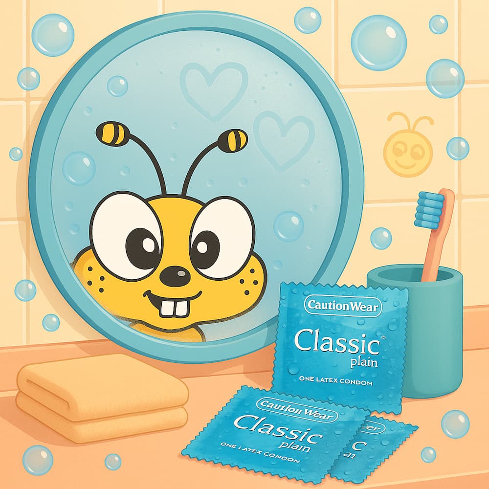 Caution wear Plain latex Condom