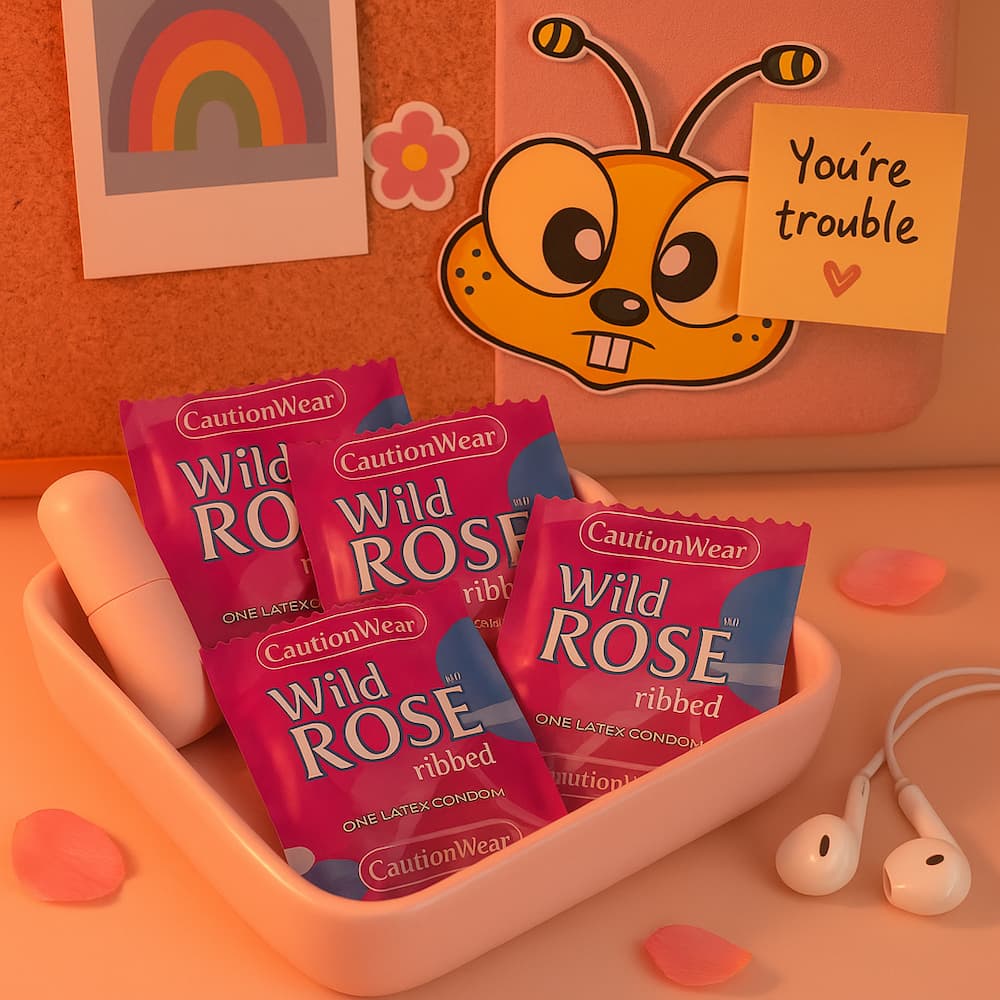 Cautionwear Wild Rose Latex Condom