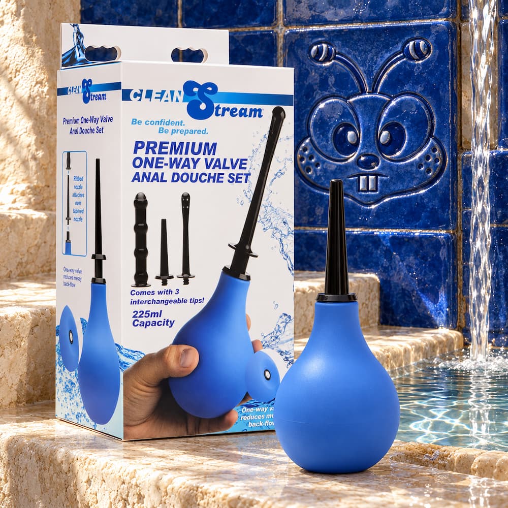 CleanStream Premium One Way Valve Enema Bulb Three Piece Set