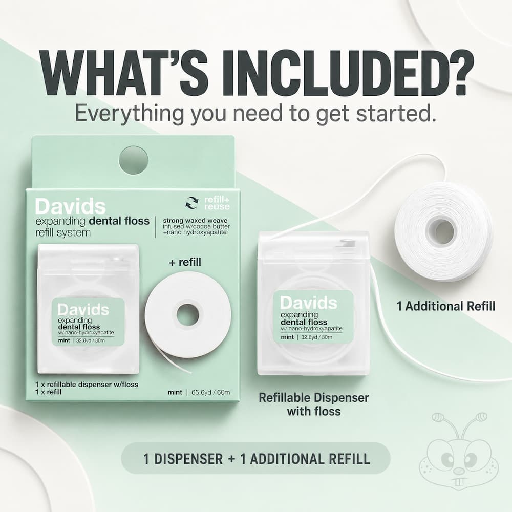 Davids Expanding Dental Floss Whats Included