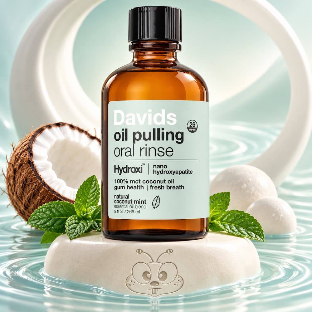Davids Oil Pulling Oral Rinse Background Slide