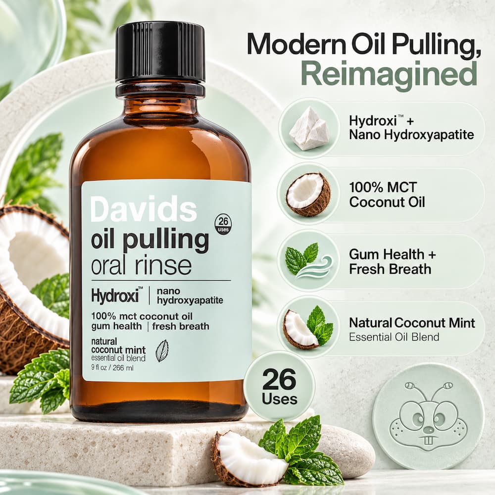 Davids Oil Pulling Oral Rinse Feature List