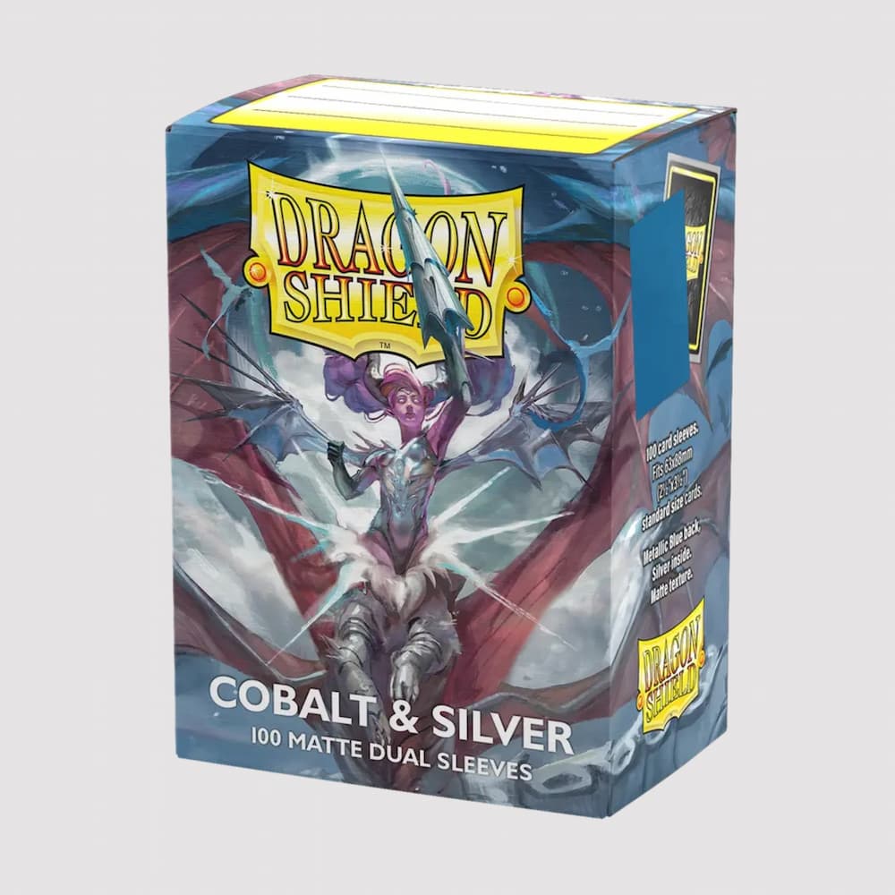 Dragon Shield Matte Dual Sleeves Standard Size Cobalt and Silver Box