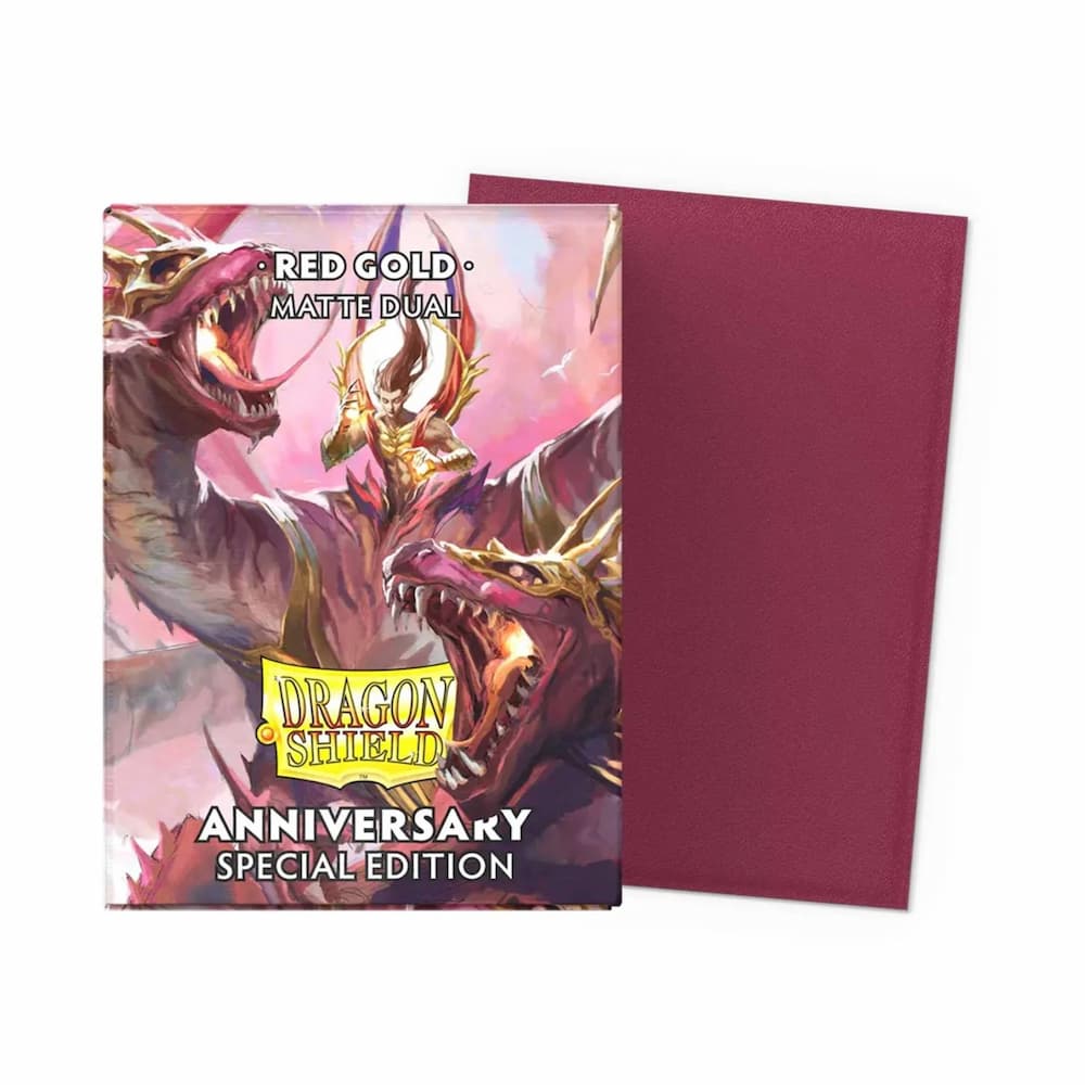 Dragon Shield Matte Dual Sleeves Standard Size Pomegranate and Gold