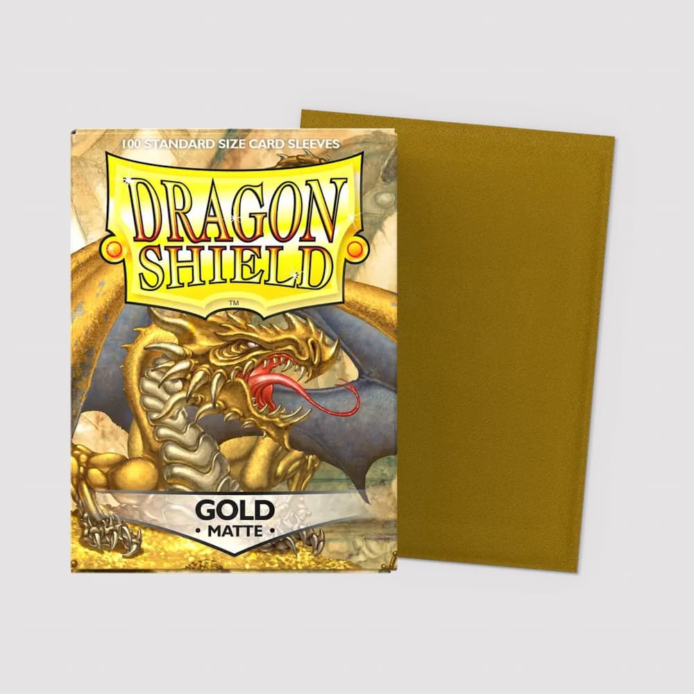 Dragon Shield Matte Sleeves Standard Size Gold Protectors