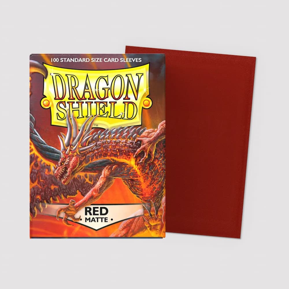 Dragon Shield Matte Sleeves Standard Size Red Protectors