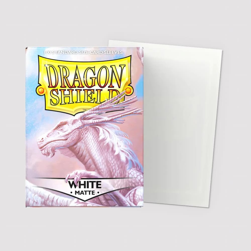 Dragon Shield Matte Sleeves Standard Size White Protectors