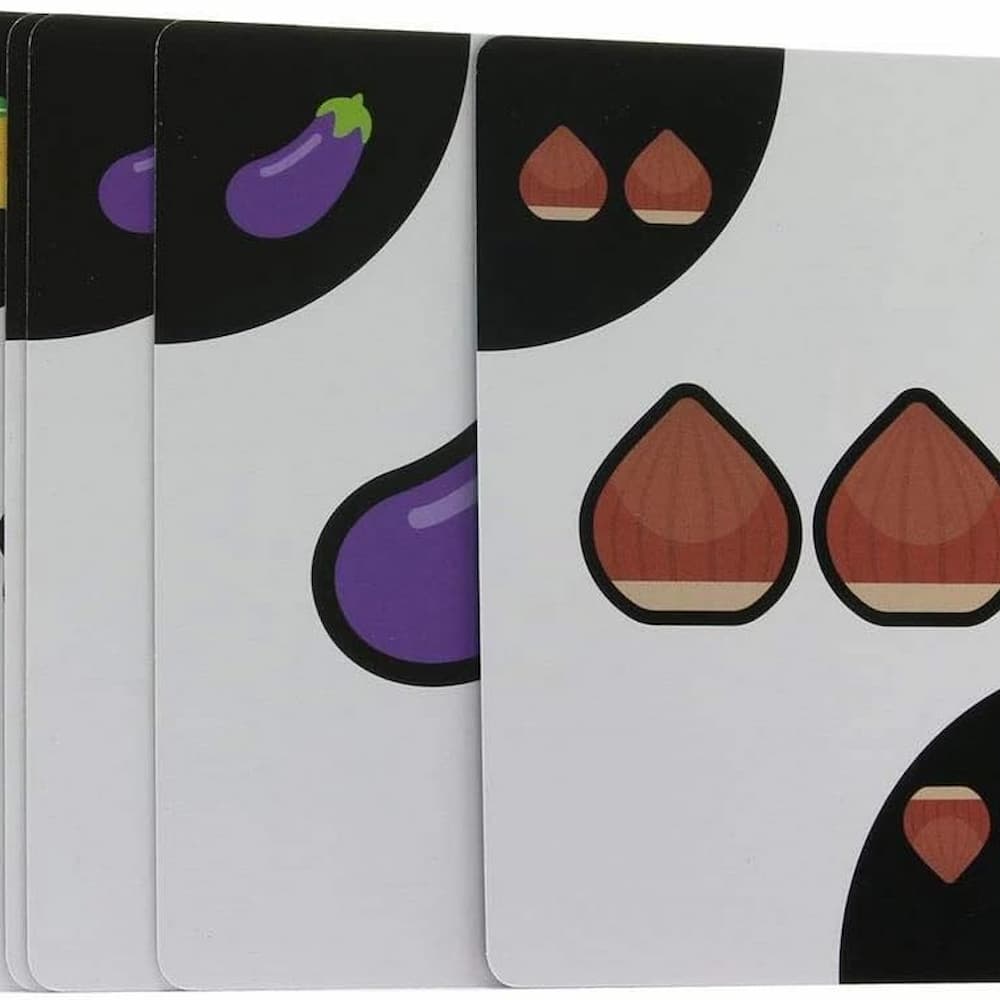 Top-down view of The Sex Emoji Card Game deck and box, date night card set