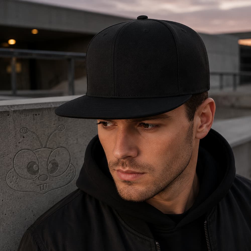 Flexfit 210 Cap Black Side View