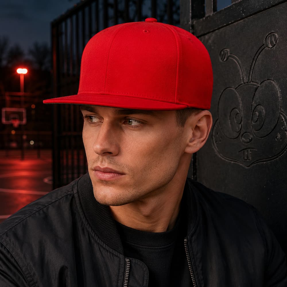 Flexfit 210 Cap Red Side View