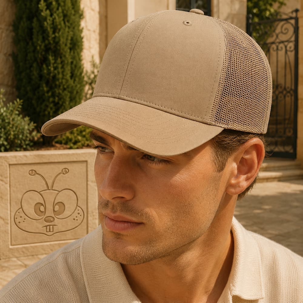 Flexfit Khaki Trucker hat