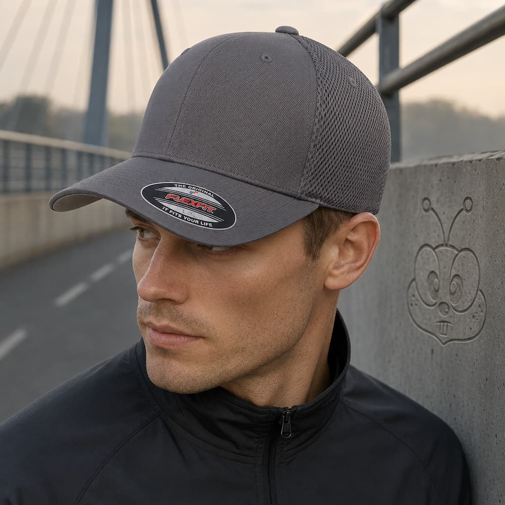 Flexfit ultrafibre airmesh cap Grey Side View