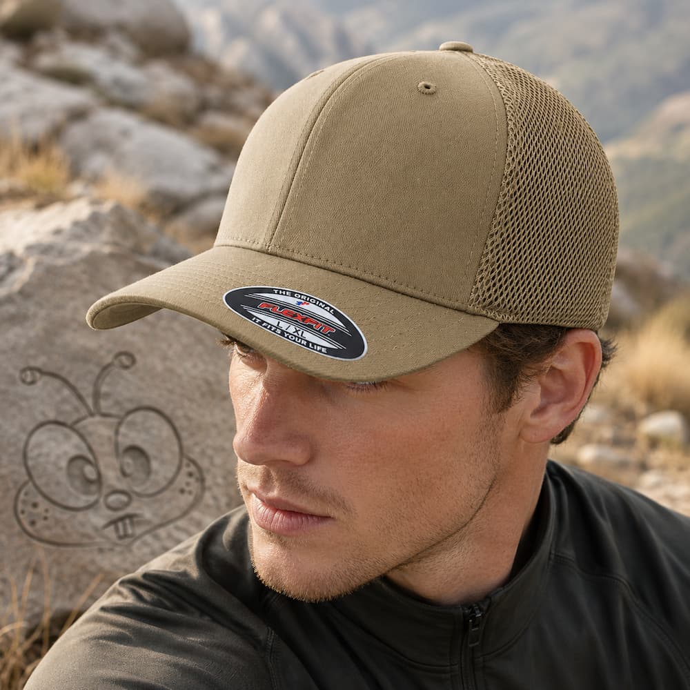 Flexfit ultrafibre airmesh cap Khaki Side