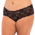 Black lace crotchless boyshort with scalloped edges by Oh La La Cheri