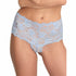Plus-size Good Night Kiss crotchless lace boyshort in Estate Blue