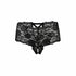 Good Night Kiss Lace Crotchless Boyshort Black