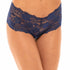 Good Night Kiss Lace Crotchless Boyshort Blue Model