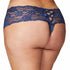 Good Night Kiss Lace Crotchless Boyshort Blue Plus Size Back