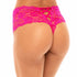 Good Night Kiss Lace Crotchless Boyshort Pink Back