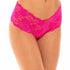 Good Night Kiss Lace Crotchless Boyshort Pink Front