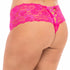 Good Night Kiss Lace Crotchless Boyshort Pink Plus Size Back