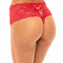 Good Night Kiss Lace Crotchless Boyshort Red Back