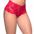 Good Night Kiss Lace Crotchless Boyshort Red Underwear