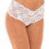 Good Night Kiss Lace Crotchless Boyshort White Front