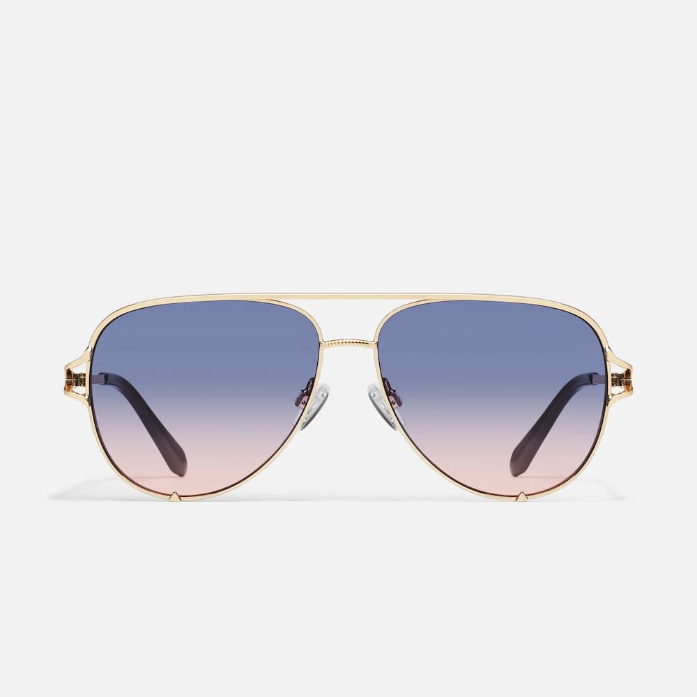 Guay High Key Twist Gold Frame Blue Rose Lens Front