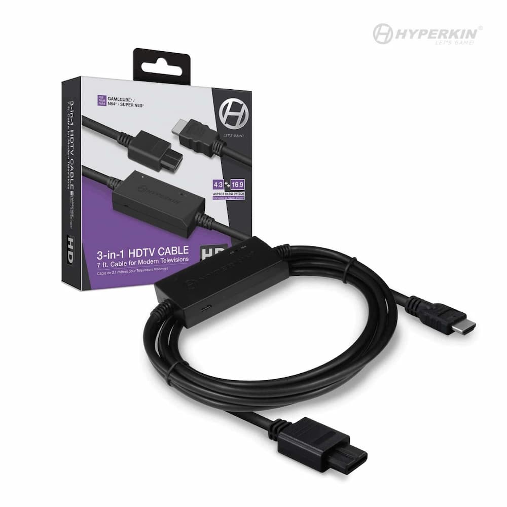 Hyperkin 3-In-1 HDTV Cable GameCube N64 SNES Box