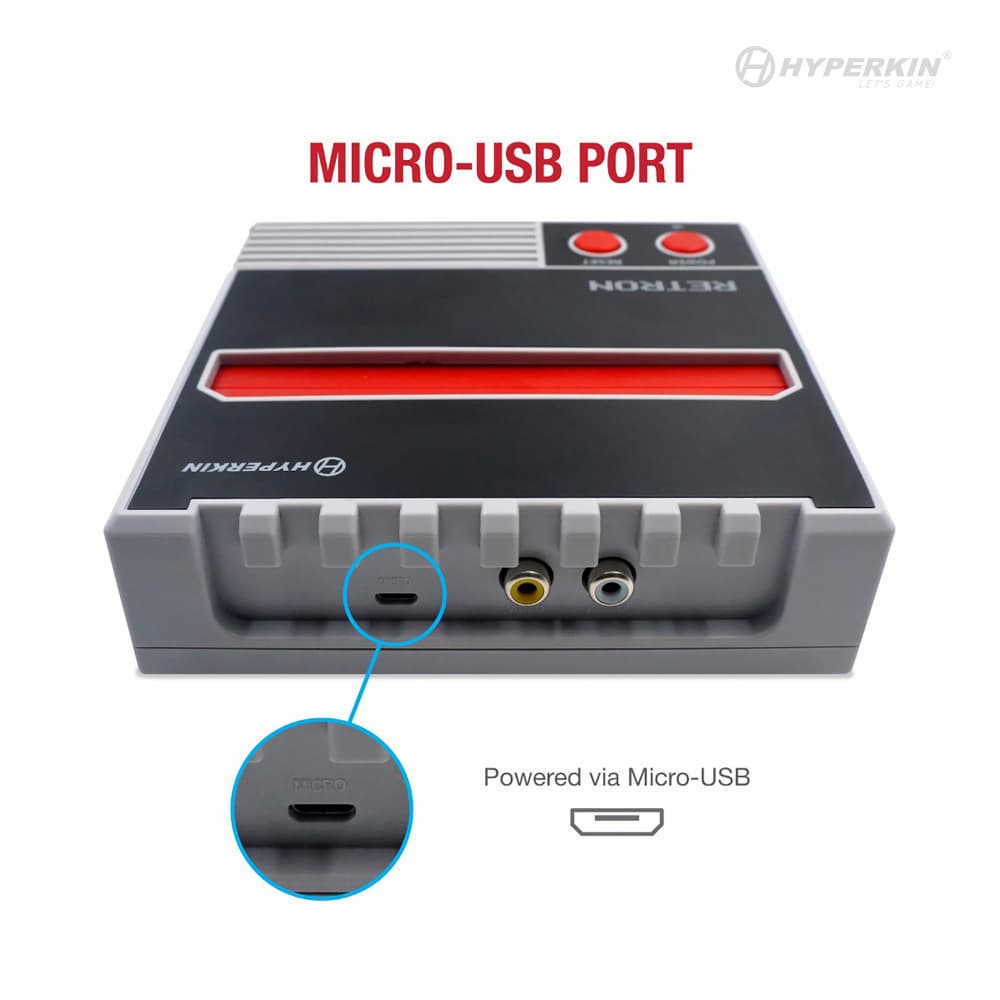Hyperkin RetroN 1 AV Gaming Console Grey Micro USB