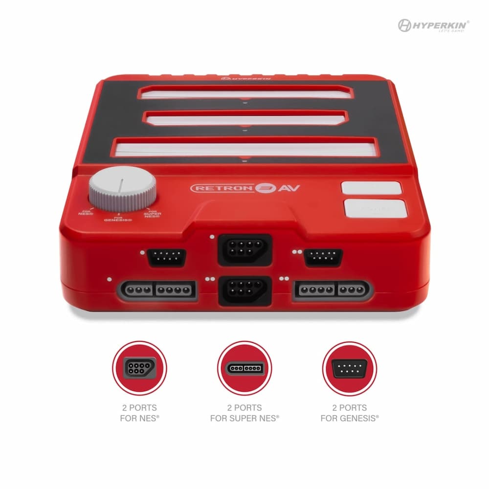 Hyperkin RetroN 3 AV Gaming Console Phantom Red Cartridge NES