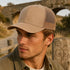 Khaki Trucker Hat On Male Model