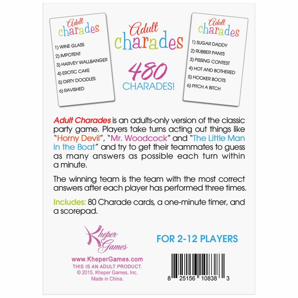 Kheper Games Adult Charades funny adult party game