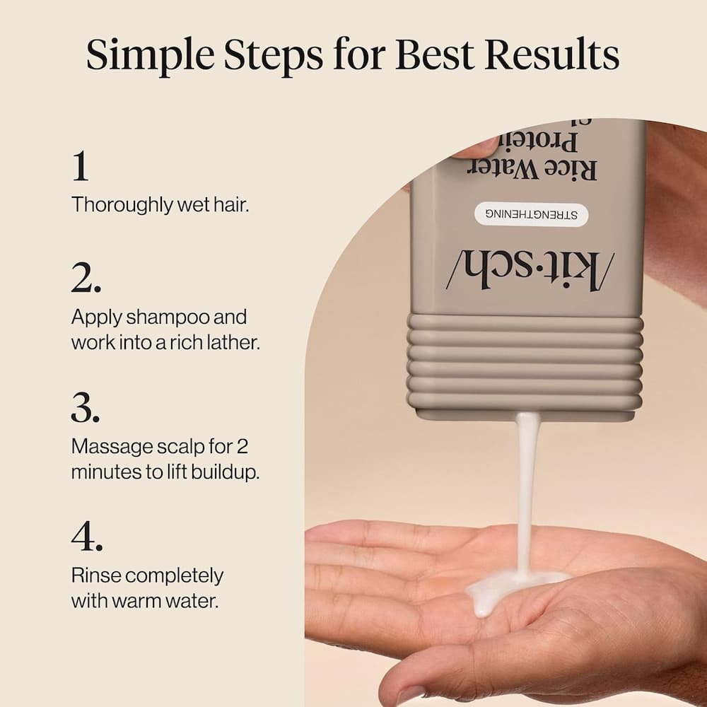 Kistch Rice Water Shampoo Steps