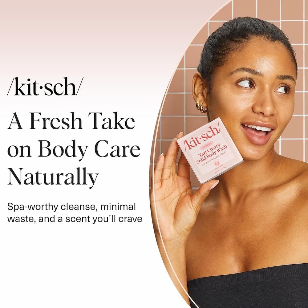 Kitsch Cleansing Tart Cherry Solid Body Wash Bar Features