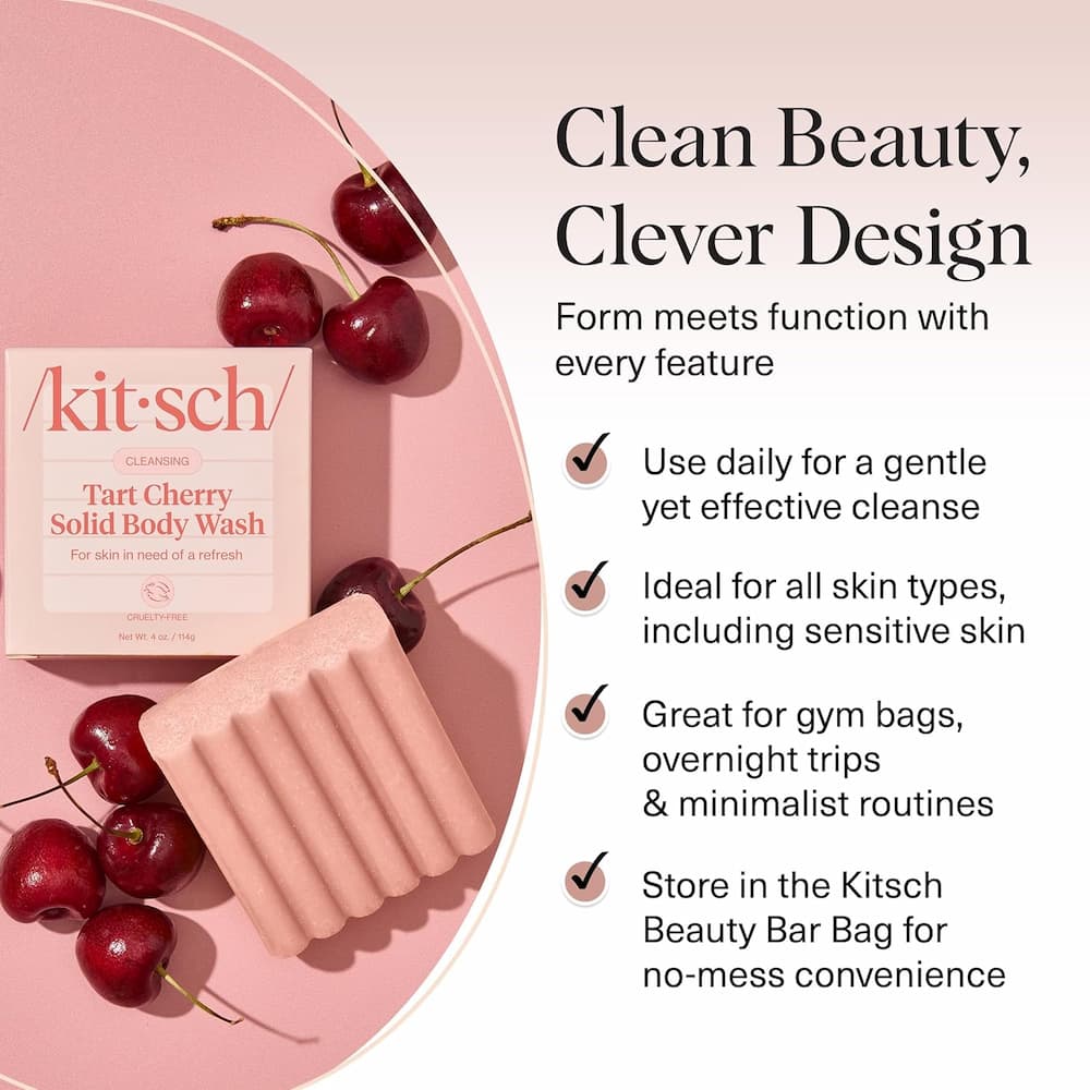 Kitsch Cleansing Tart Cherry Solid Body Wash Bar How To Use