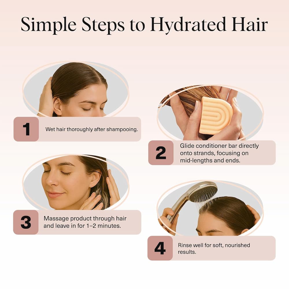 Kitsch Deep Moisturizing Coconut Oil Conditioner Bar Step By Step Instructions