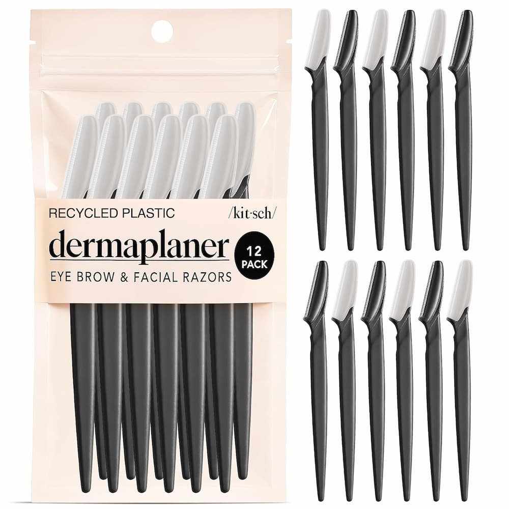 Kitsch Recycled Plastic Dermaplaners Black 12 Pack