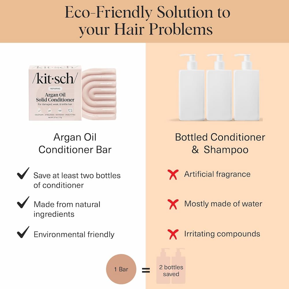 Kitsch Repairing Argan Oil Conditioner Bar Eco Friendly Slide