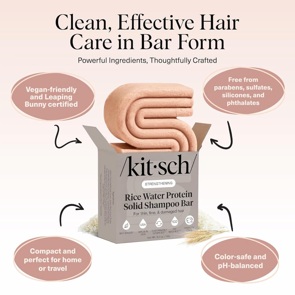 Kitsch Rice Water Shampoo Bar for Hair Growth Certifications