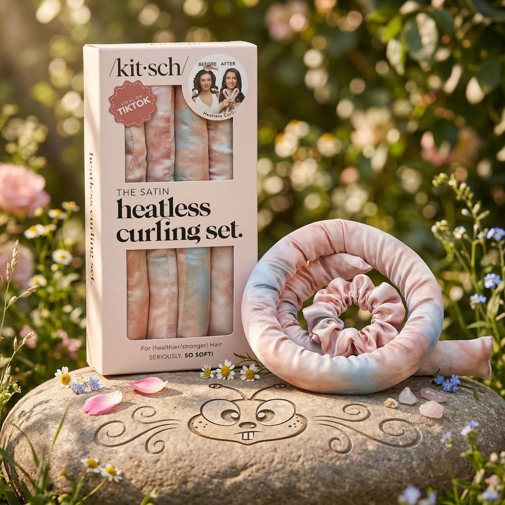 Kitsch Satin Heatless Curling Set Overnight Sleep