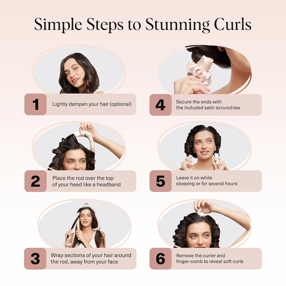 Kitsch Satin Heatless Curling Set Step By Step Guide